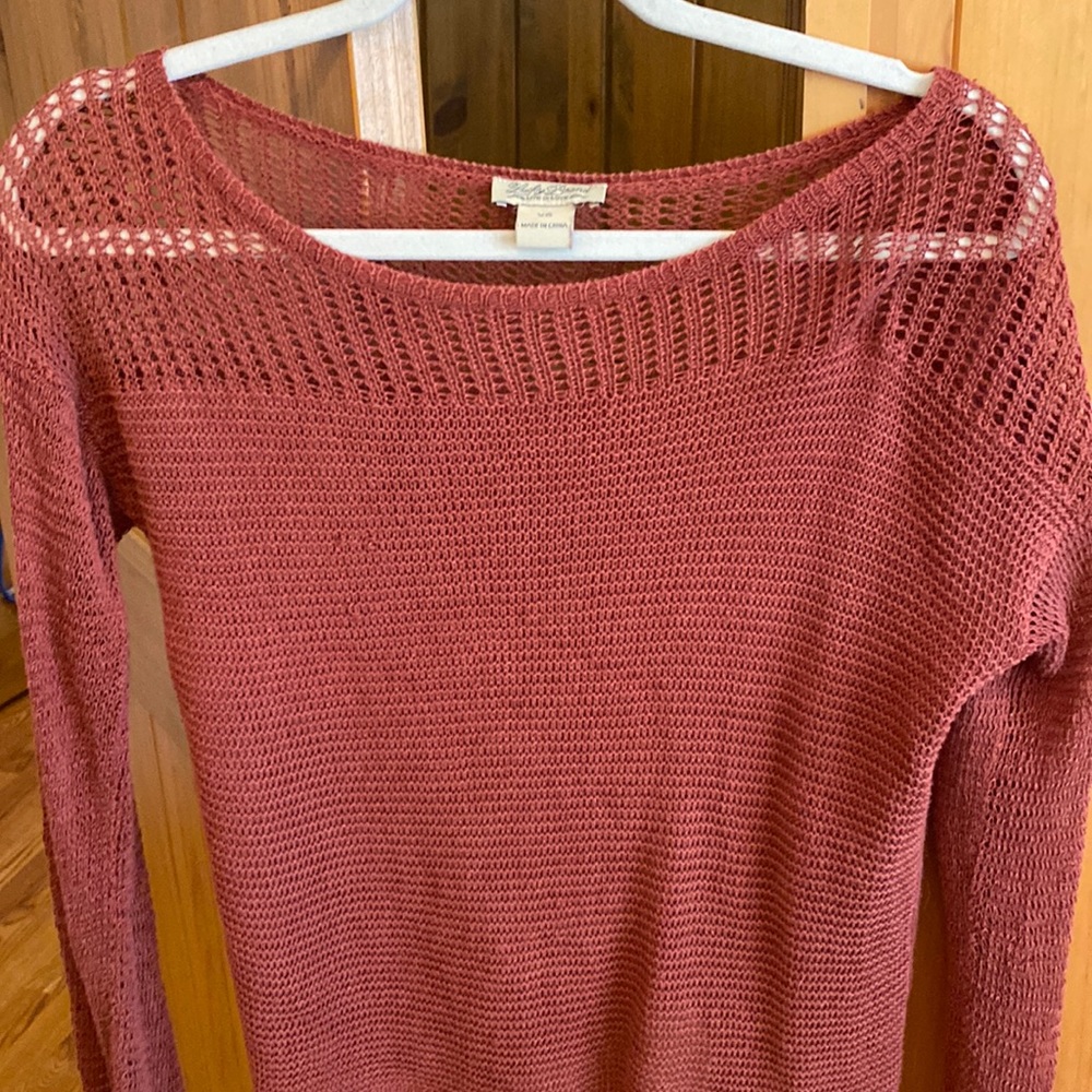 Free People ✨Burnt orange crochet sweater